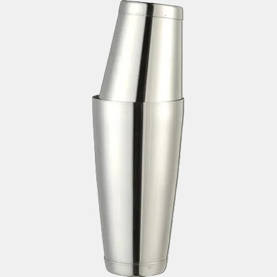 Boston cocktail shaker, stainless steel glass 750 ml + stainless steel glass (1 unit).