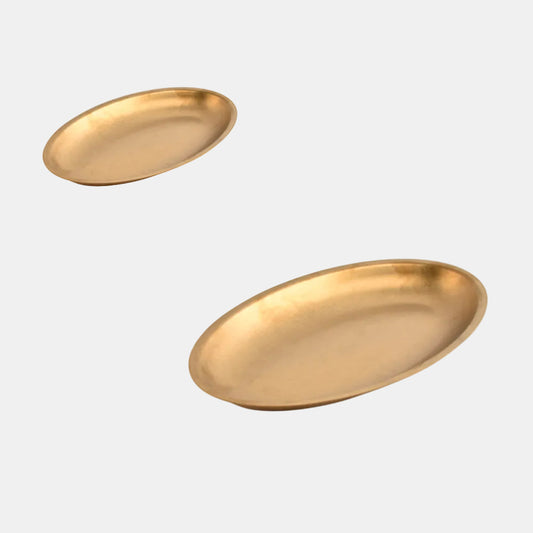 Fuente oval oro viejo. 30 x 18.5 x 2.5 cm - 6 Uds.