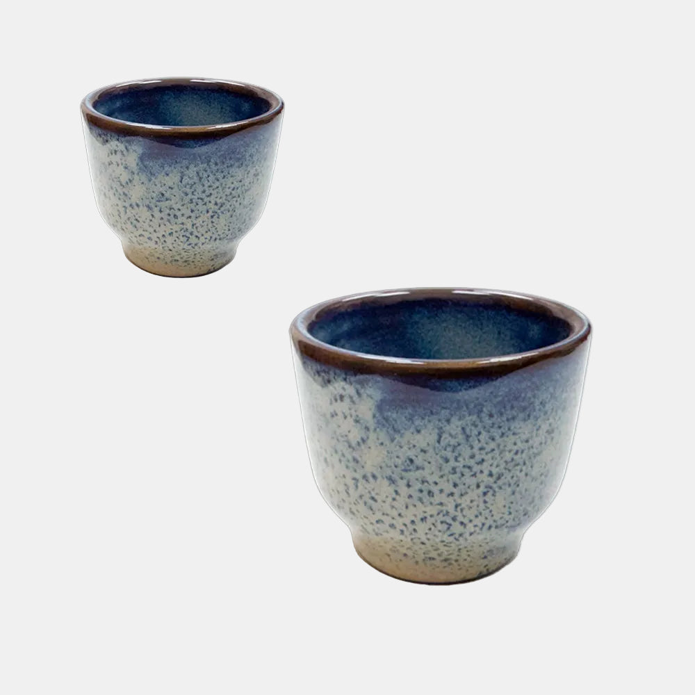Caneca Charma azul-bege sem alça. 8 cl (6 unidades)