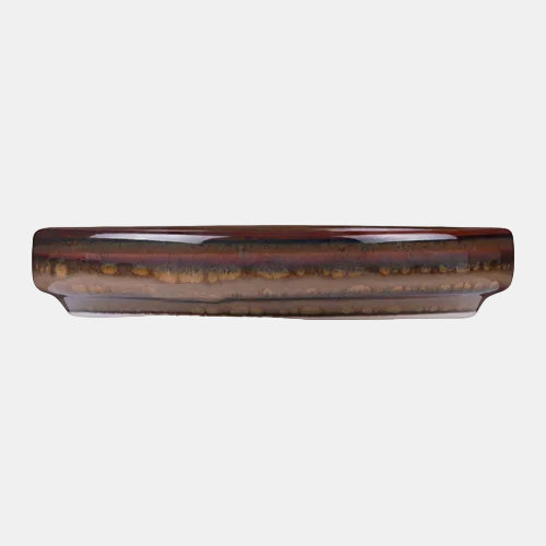 Prato pequeno e plano, cor castanho-avermelhado avelã, ø10 cm (6 unidades).