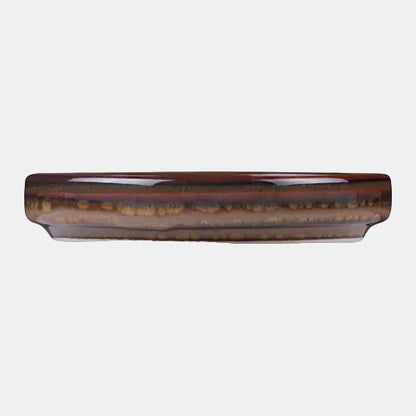 Prato pequeno e plano, cor castanho-avermelhado avelã, ø10 cm (6 unidades).