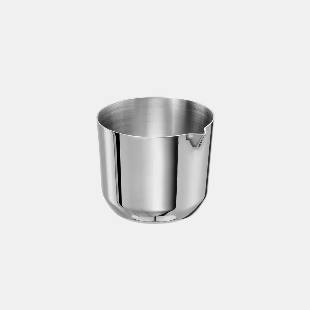 Set of 4 stainless steel sauce containers with pourer, ø4.5 x H4 cm. 30 ml.