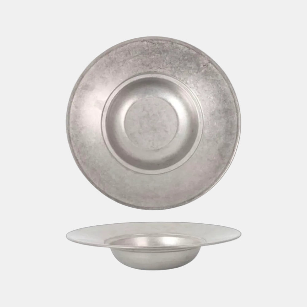 Plato pasta plata vieja inox. ø26 x 5.6 cm - 12 Uds
