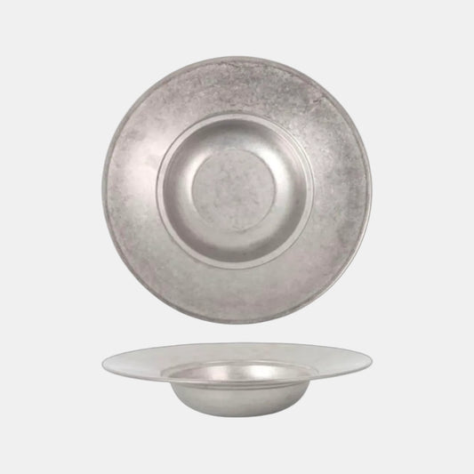 Plato pasta plata vieja inox. ø26 x 5.6 cm - 12 Uds