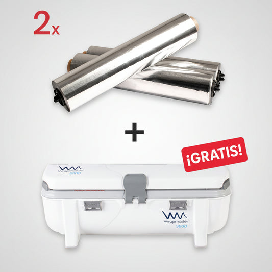 Pack 6 Rollos de Papel Aluminio 30 cm x 200 m + Dispensador Wrapmaster 3000 GRATIS