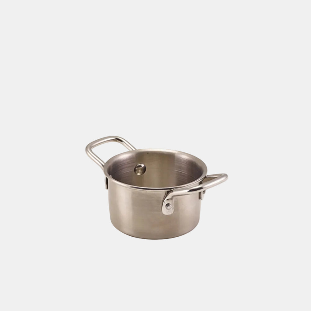 Mini stainless steel casserole dishes. Various sizes. 12 units.