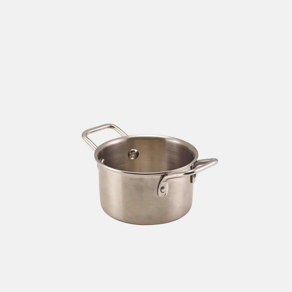 Mini stainless steel casserole dishes. Various sizes. 12 units.