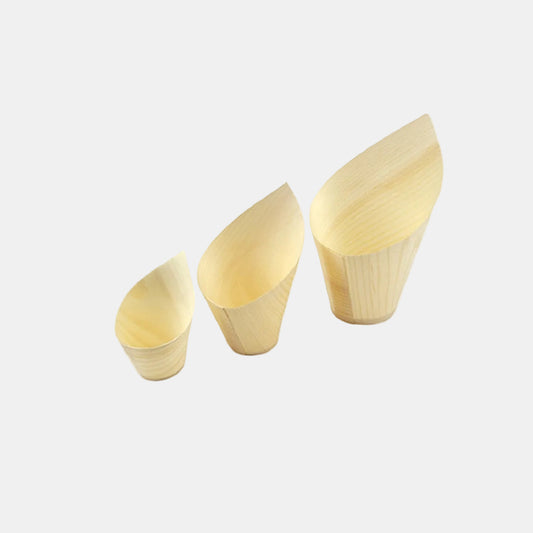 Cono de madera con base para presentar comida 50 ml - 600 Uds.