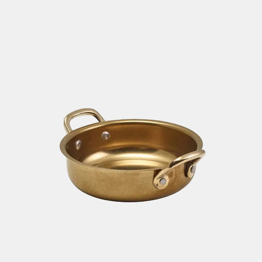 Cazuela dorada vintage con asas.  Varias medidas - 6 Uds