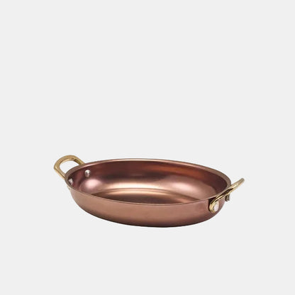 Fuente oval cobre con asas doradas. Varios tamaños - 6 Uds.