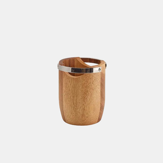 Cubertero acacia con mango de metal. ø10 x 13 cm - 1 Ud