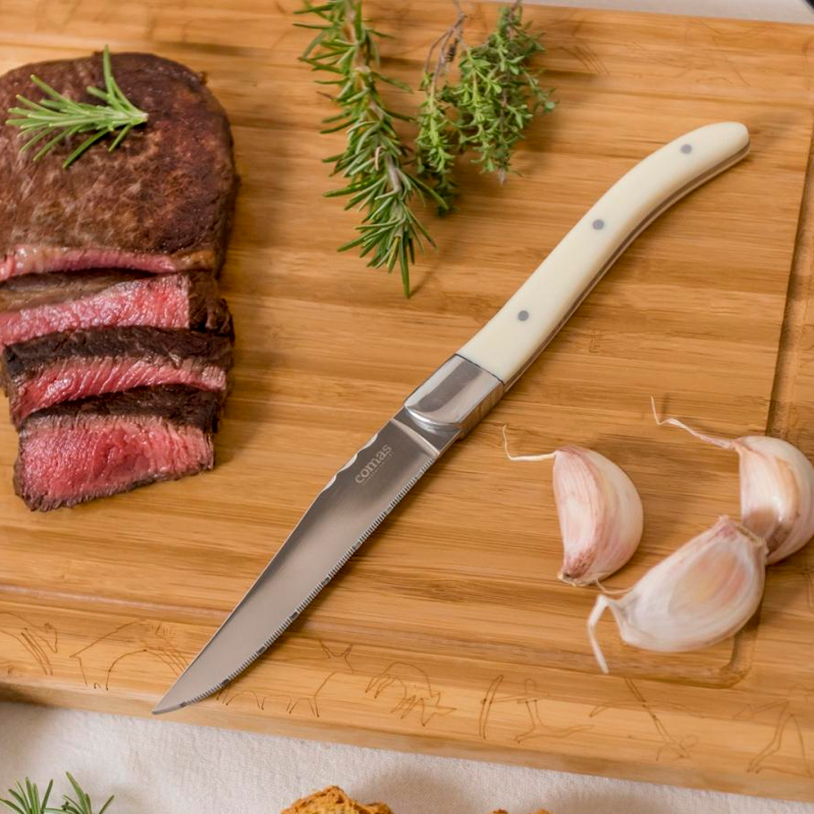 Facas de bife ACR brancas. Conjunto de 6 peças.
