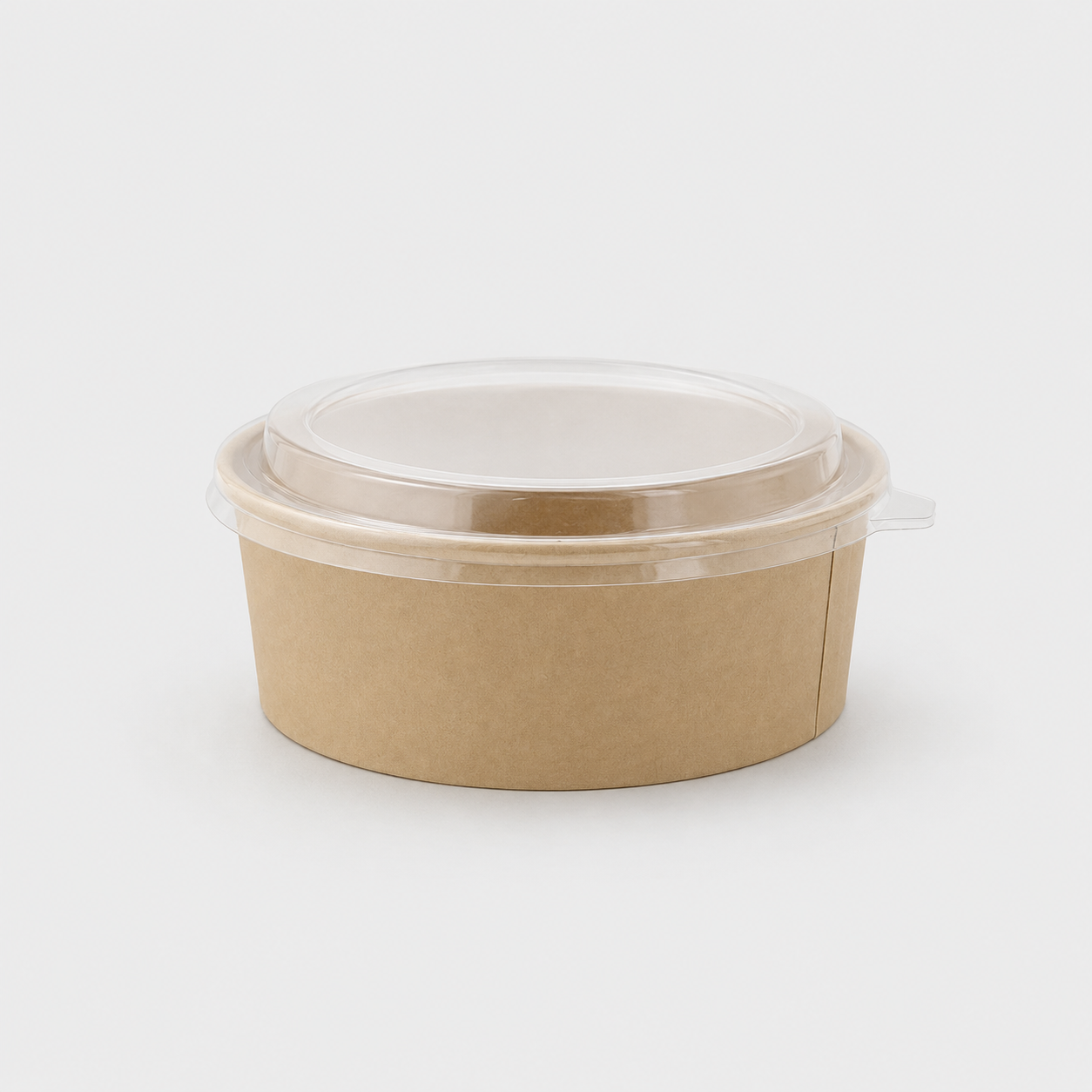Kraft cardboard salad bowl combo with PET lid. Various capacities - 250 units 