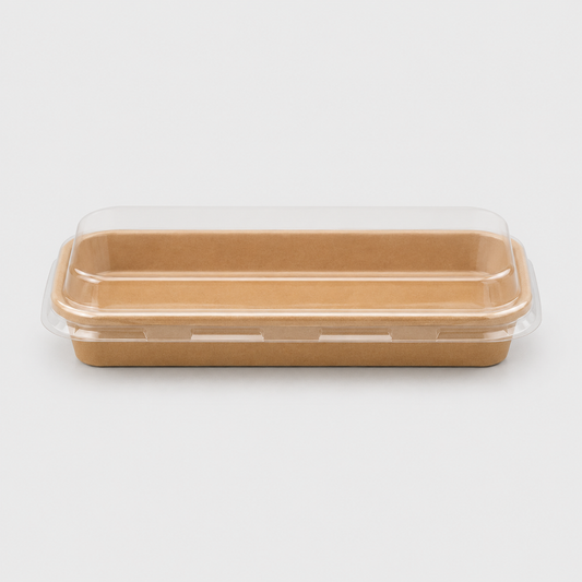Kraft sushi containers with PET lids. Various sizes - 300 units