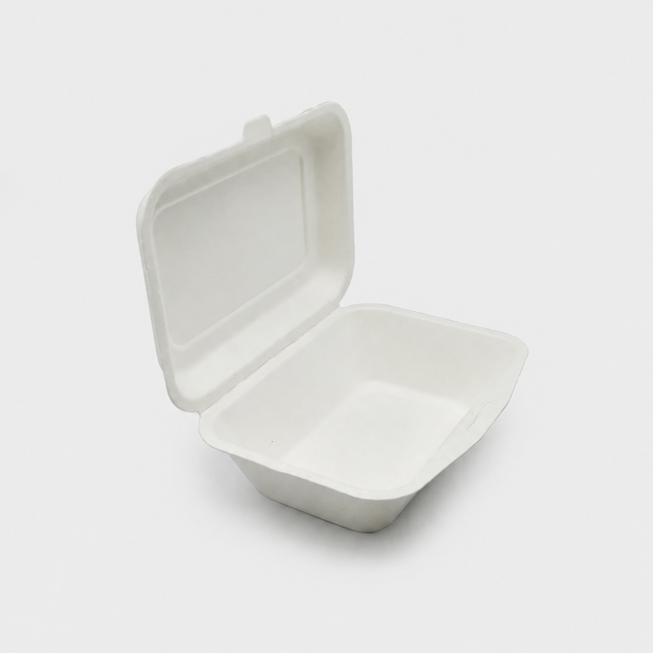 Envase hamburguesa de caña de azúcar. 19.1 x 13.6 x 10.3 cm - 500 Uds