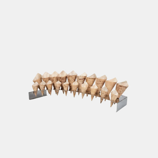 Suporte em aço inoxidável para 30 cones, 50 x 15 x 8 cm (1 unidade)