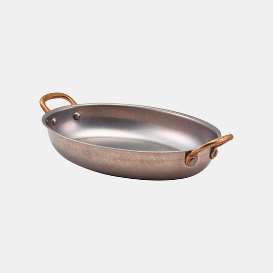 Cazuela ovalada acero vintage. 20.75 x 15.75 cm - 6 uds