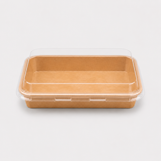 Kraft sushi containers with PET lids. Various sizes - 300 units