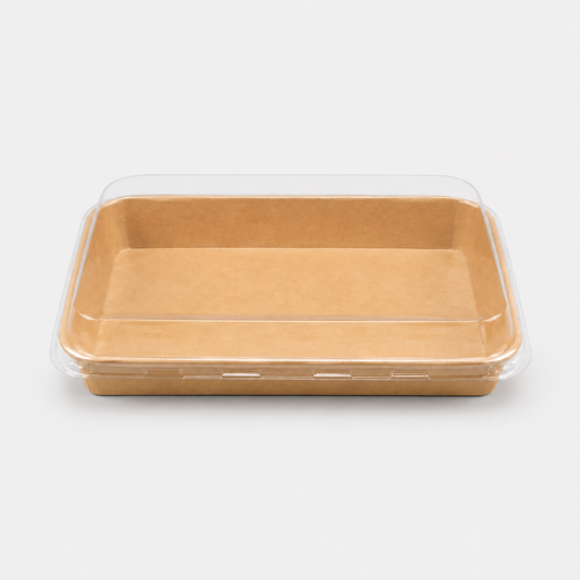 Kraft sushi containers with PET lids. Various sizes - 300 units
