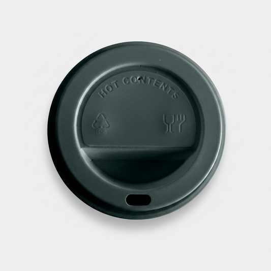 Tapa negra PS para vaso cartón. ø9 cm - 1000 Uds.