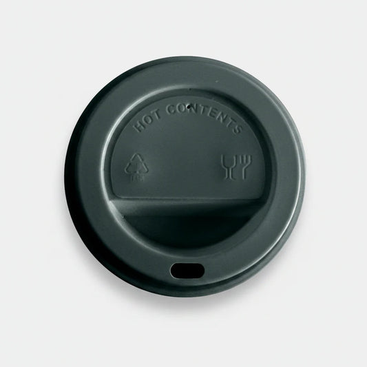 Tapa negra PS para vaso cartón. ø8 cm - 1000 Uds