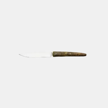 Cuchillo chuletero madera estabilizada verde. 22.5 cm - 6 Uds