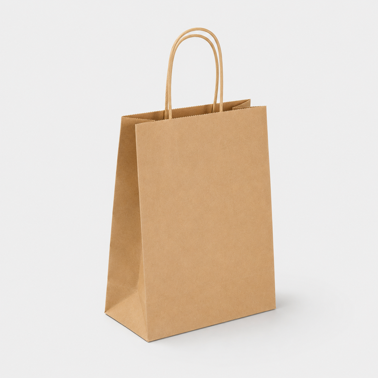 Kraft bag with curly handle. 30x18x33 cm - 250 pcs