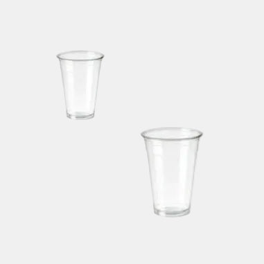 Vaso plástico reciclable RPET transparente. ø9.5 cm. 280 ml - 1000 Uds.
